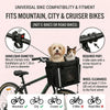 Quick-release clamp mounting the Goodsible pet basket to bicycle handlebars